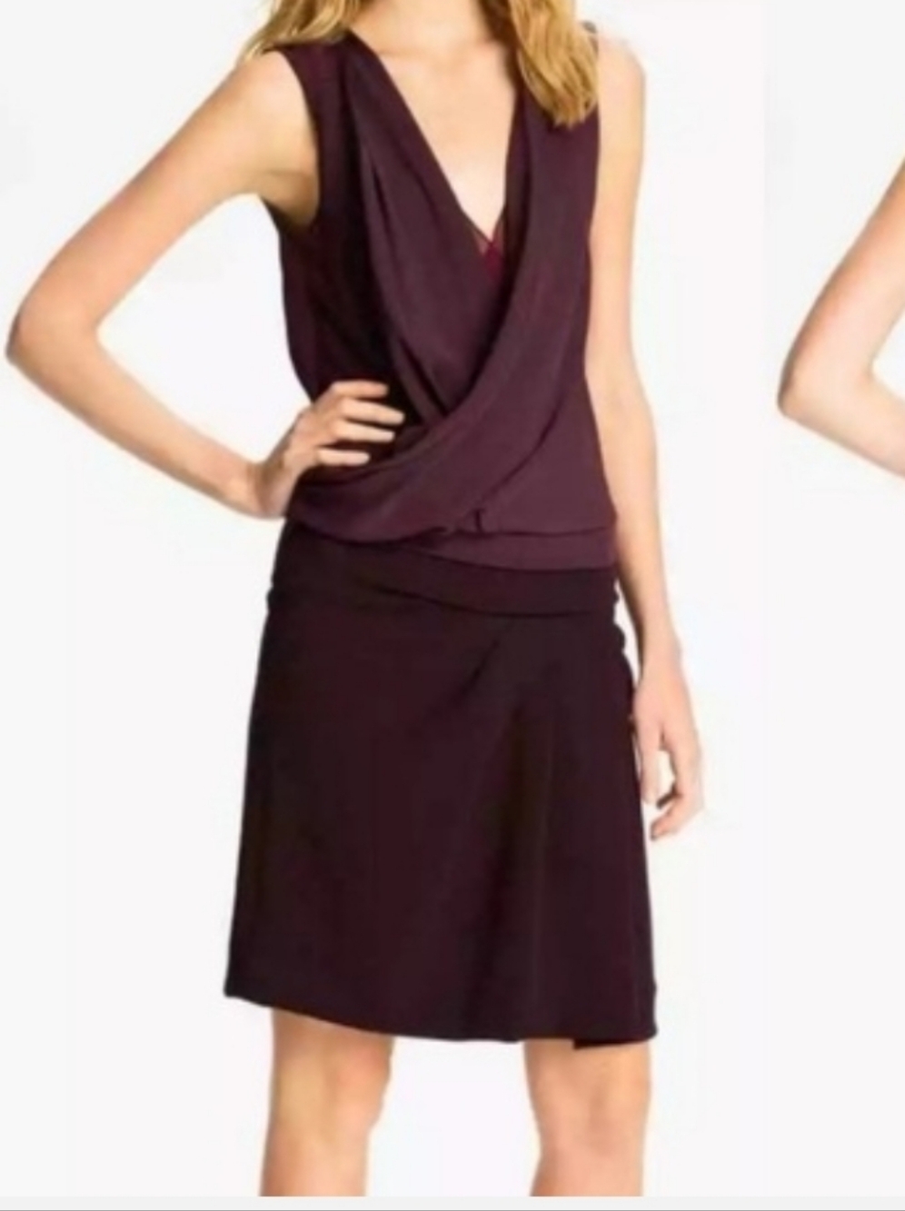 DVF Daran Plum Sleeveless Dress